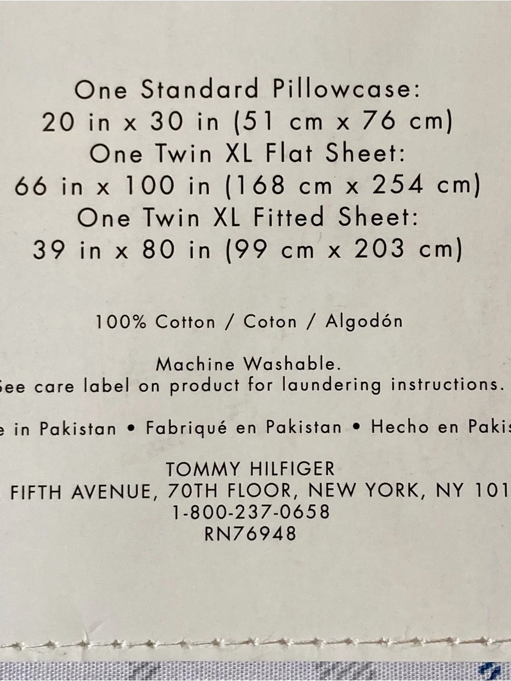 Tommy Hilfiger Newton Plaid Twin XL 100% cotton percale sheet set in grey